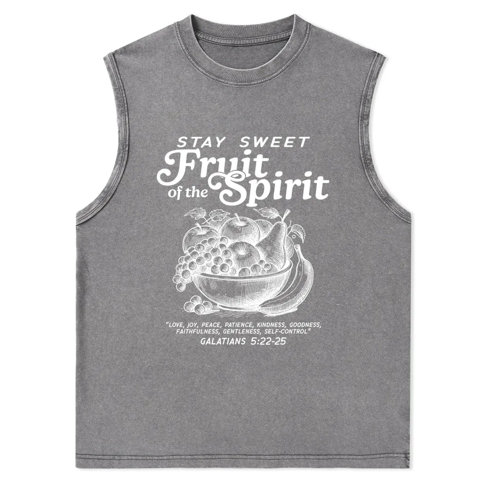 Stay Sweet Fruit Of The Spirit Christian Washed Tank Top