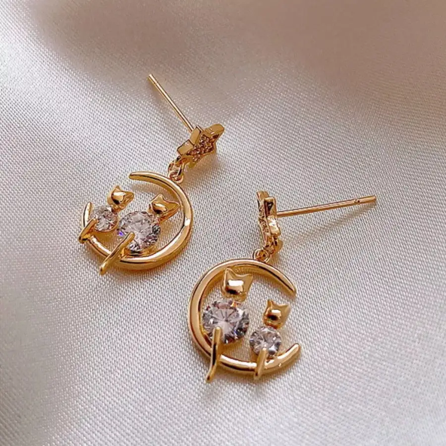K Gold Plated Dangle Earrings