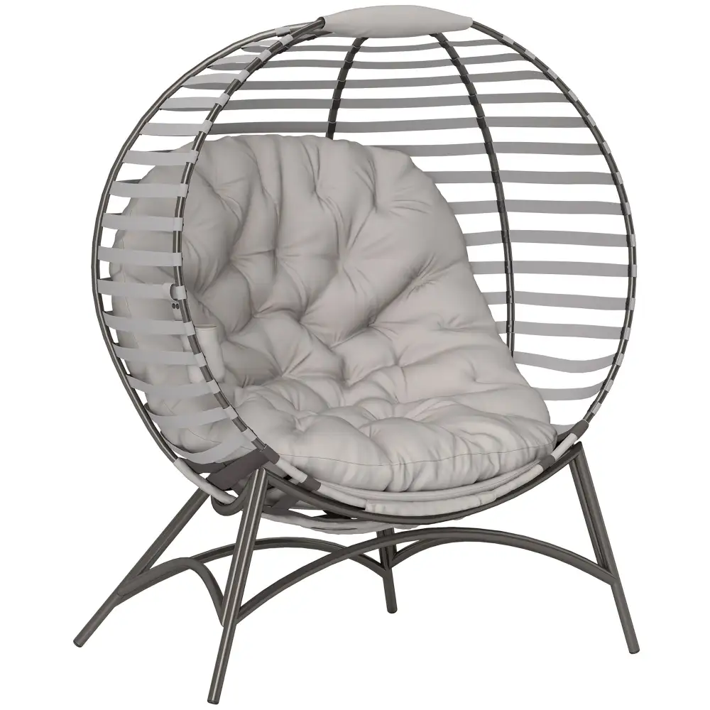 Cushioned Rattan Pocketed Outdoor Garden Chair