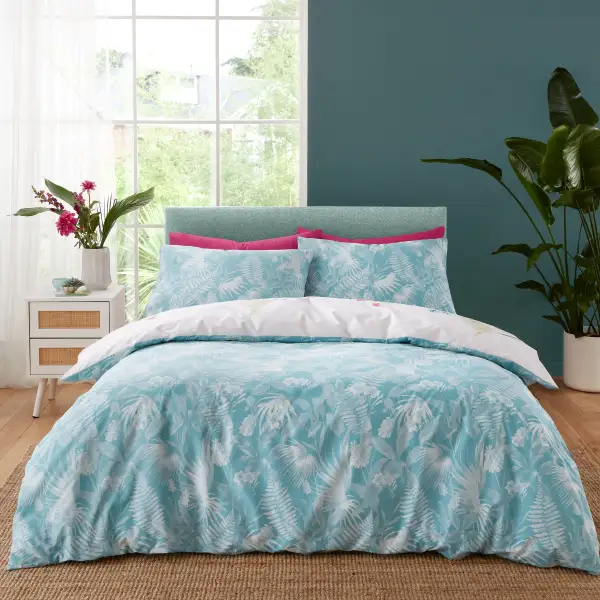 Fresh Bedroom Reversible Floral Linen Duvet Cover Set