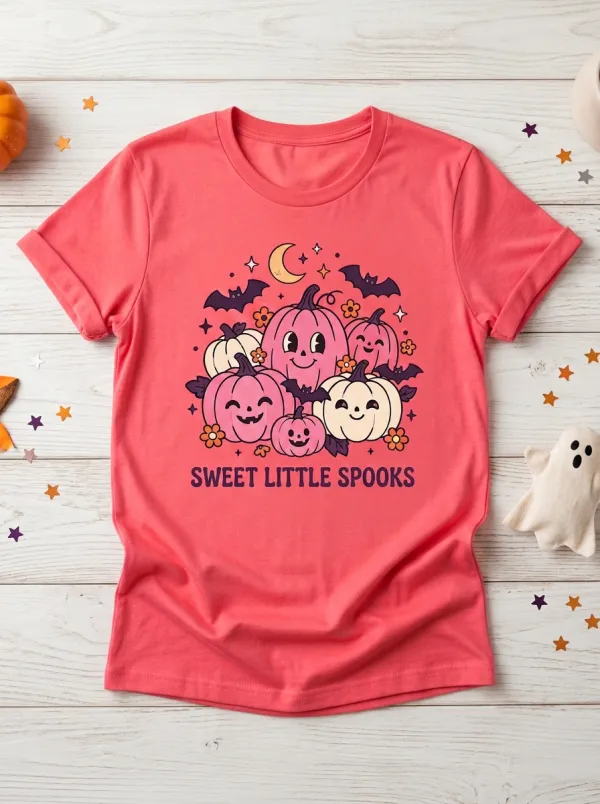 Pumpkin Bat Sweet-Spooks Halloween Graphic T-Shirt