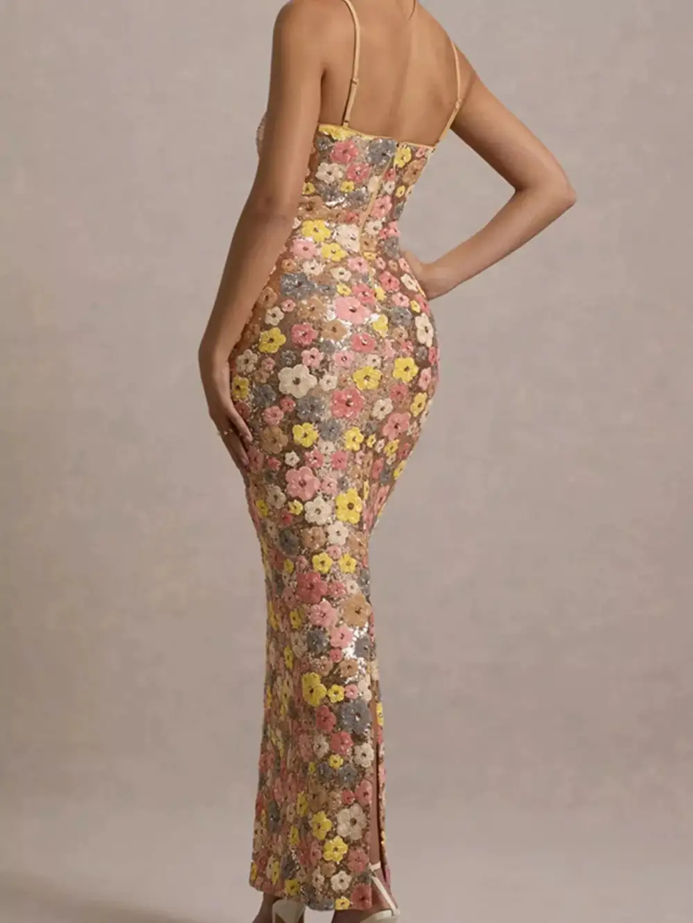 Bodycon Floral Maxi Dress