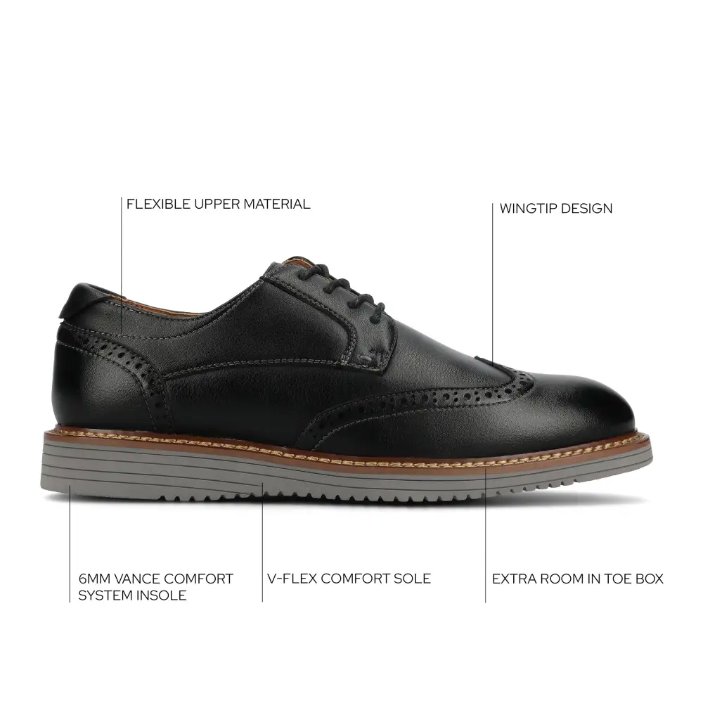 Brogue Detail Slip On Leather Shoes