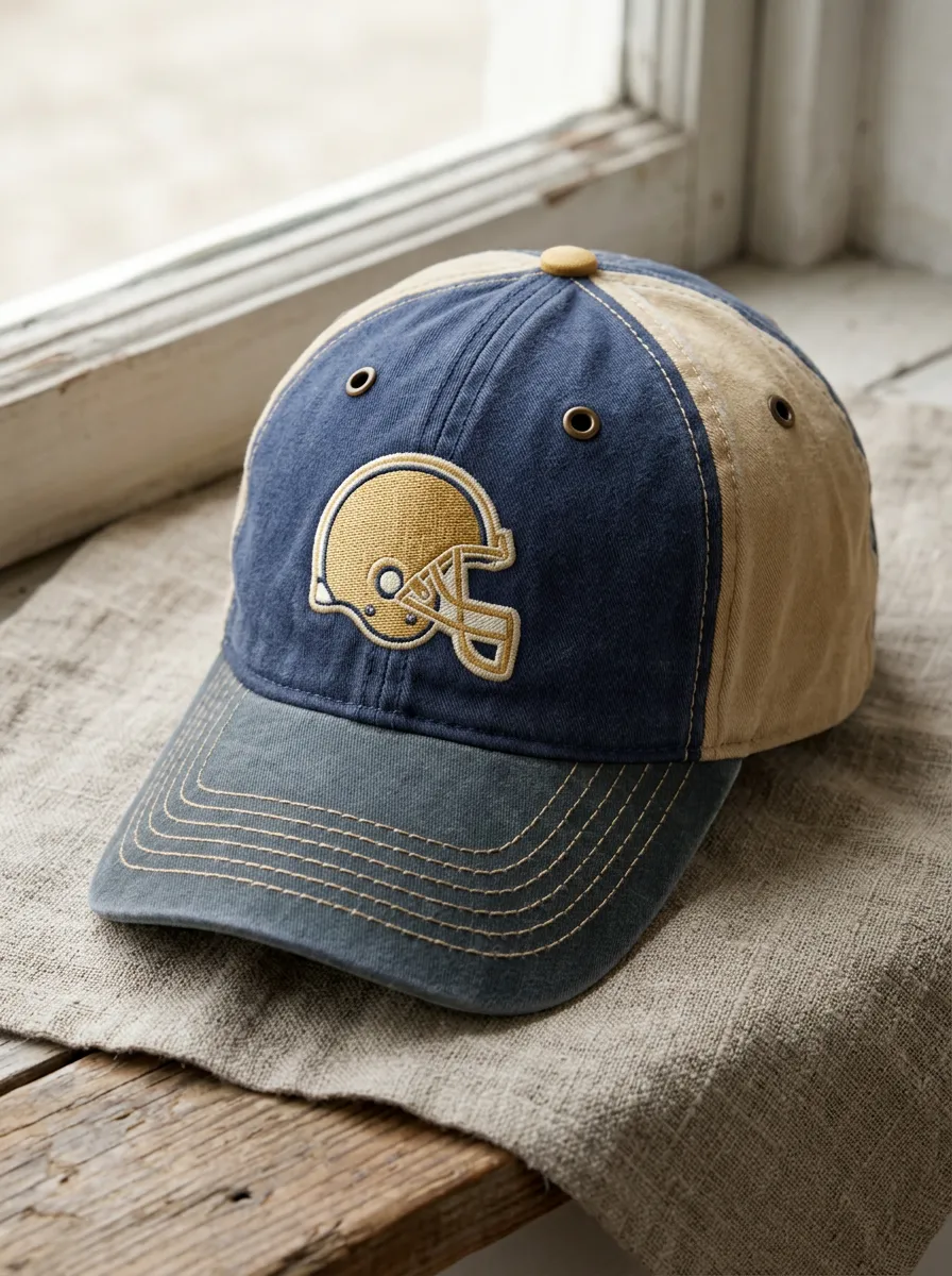 Men's American Football Fan Gold Helmet Embroidered Baseball Cap