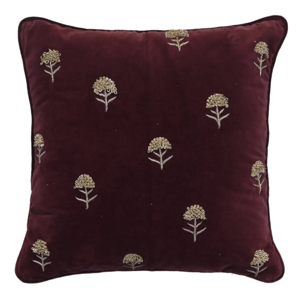 Embroidered Velvet Decorative Cushion Cover