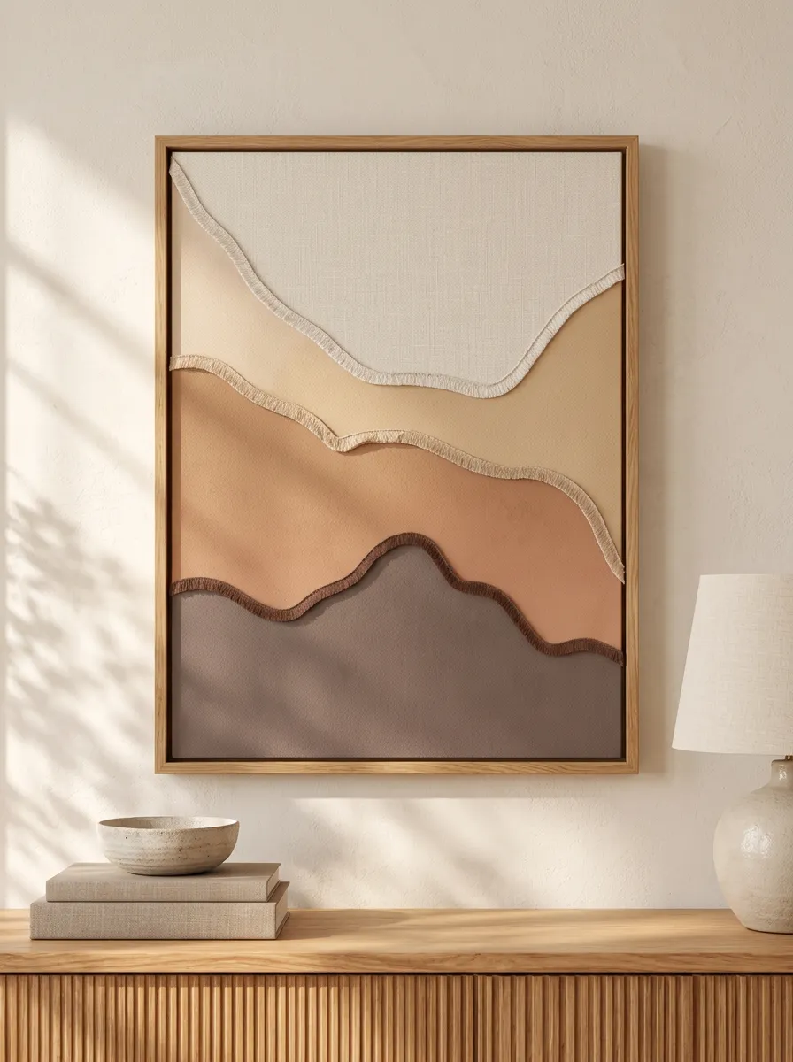 Boho Abstract Minimalist Layered Mountain Printed Wall Art