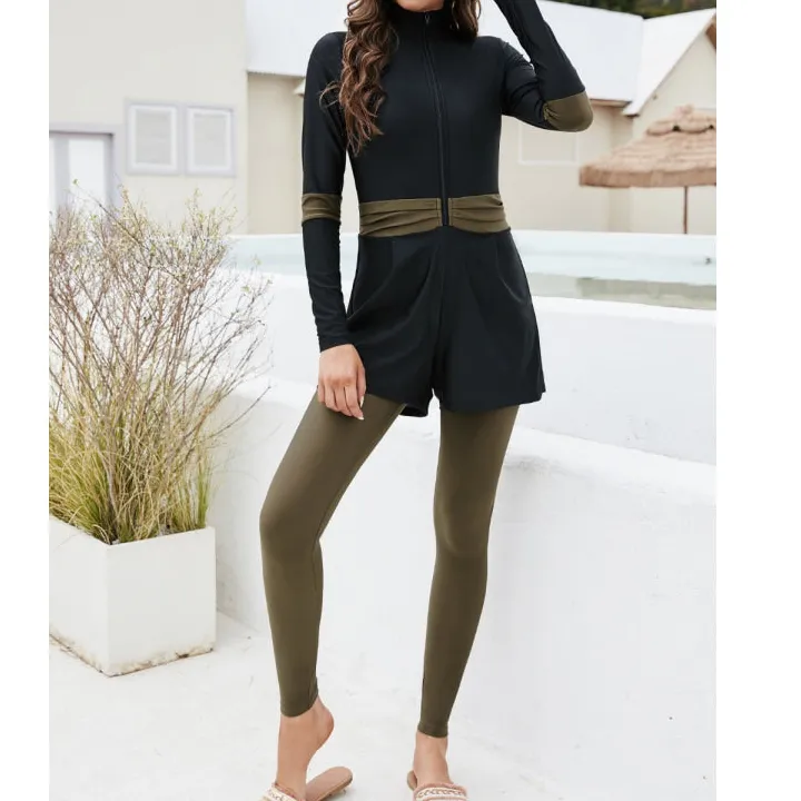 Women's Modern Long-Sleeve One-Piece Swimsuit
