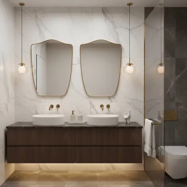 Organic Shield Brass Wall Mirror