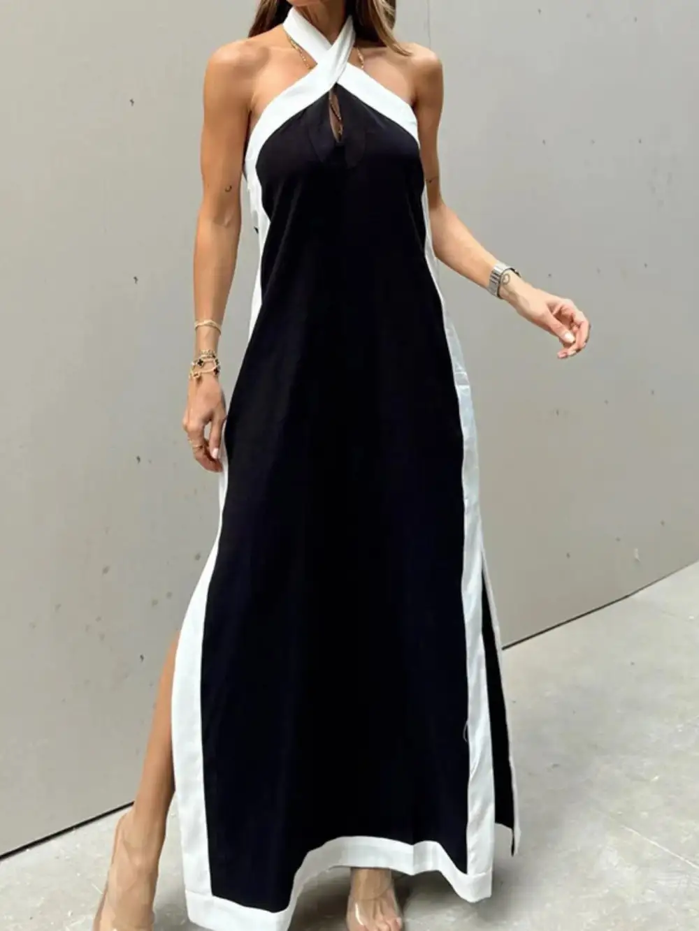 Halter Sleeveless Maxi Dress