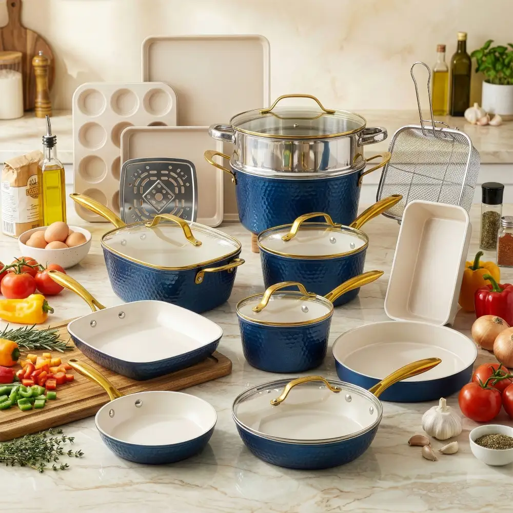 Hammered Kitchen Cookware Set