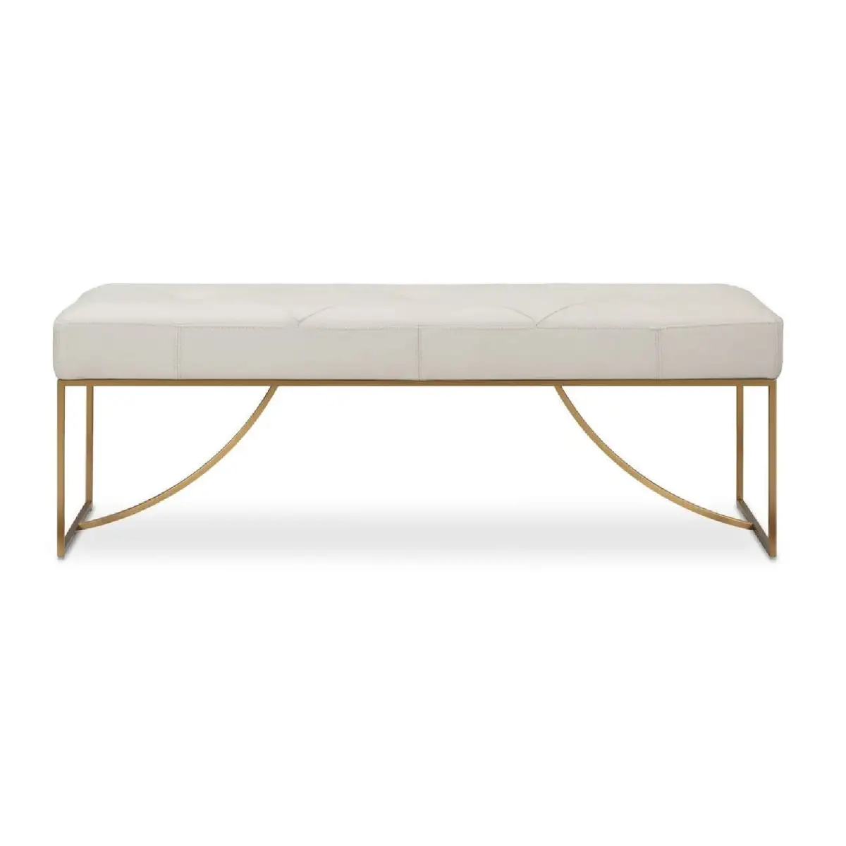 Modern Tufted Leather Accent Bench