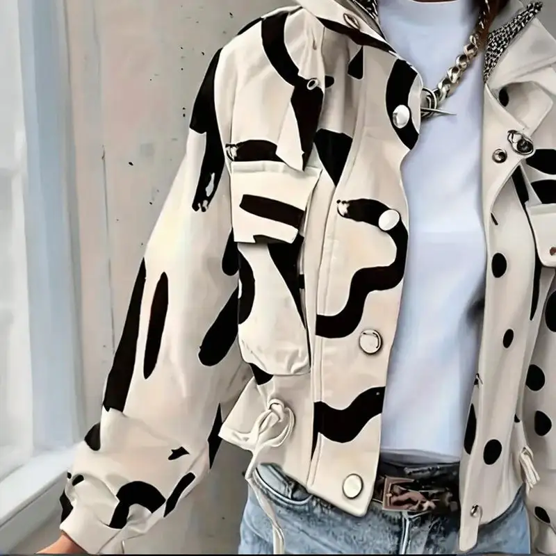 Drawstring Hem Collar Jacket