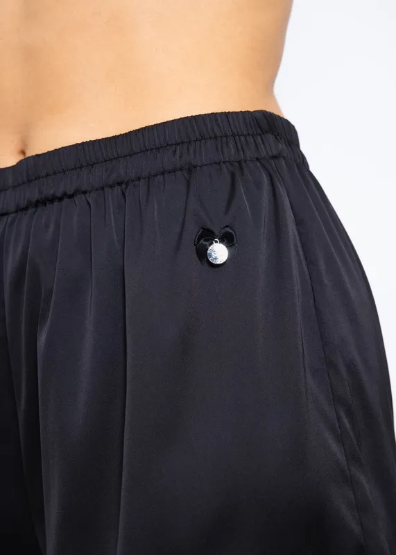 Black Satin Everyday Pants