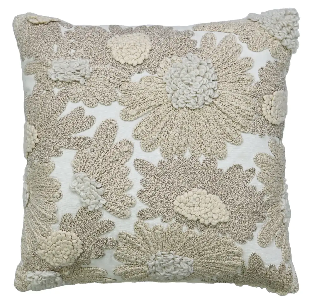 Embroidered Textured Cotton Decorative Cushion Cover