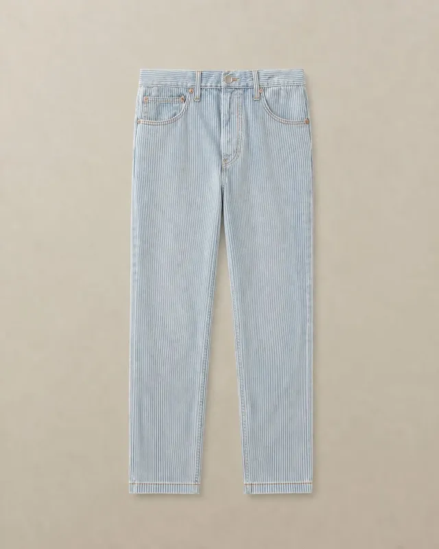 Striped Denim Jeans Powder Railroad