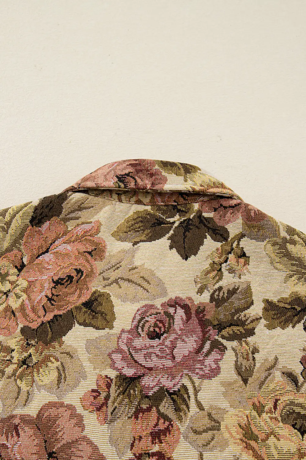 Button-Down Waffle-Knit Jacquard Floral Jacket