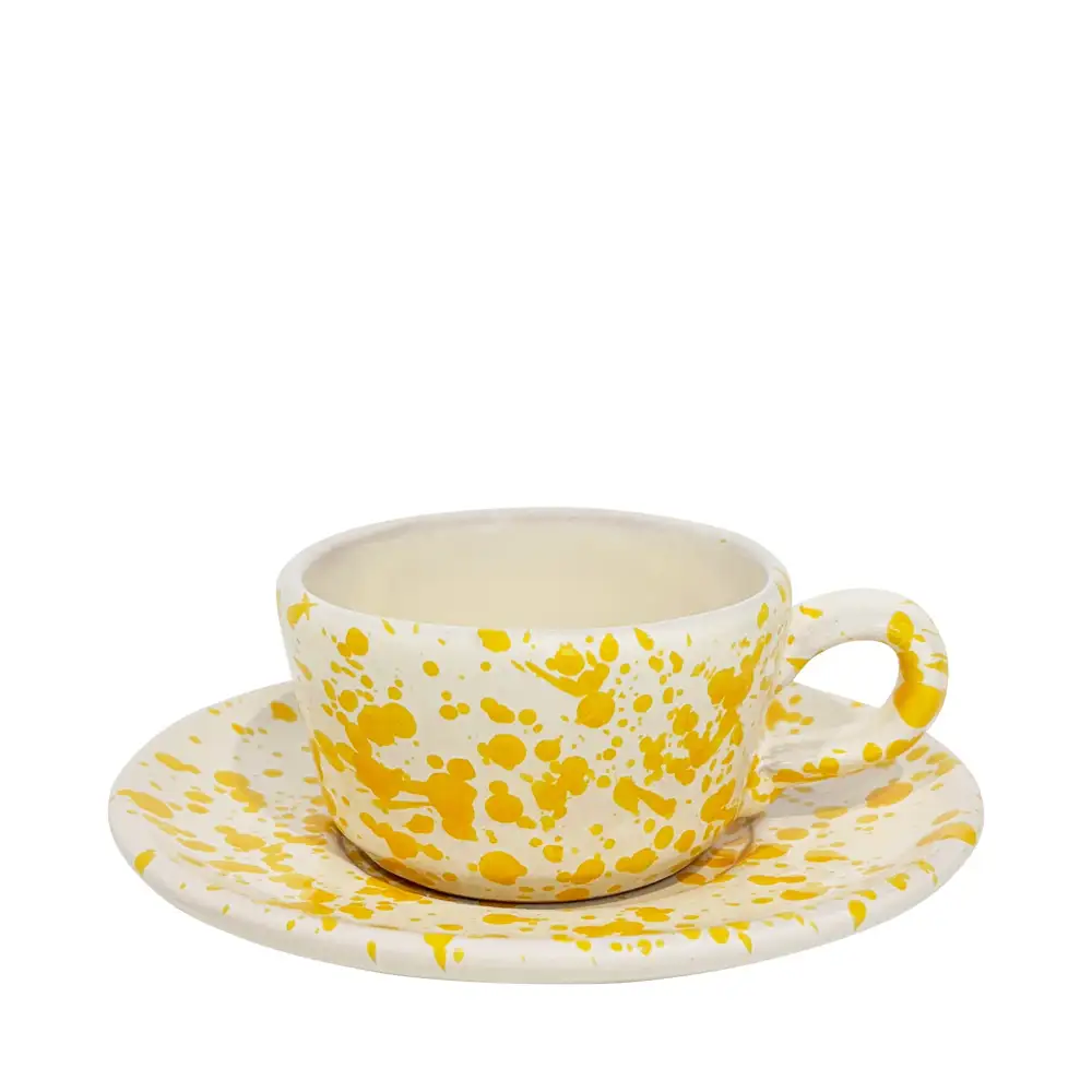 Poolside-Inspired Ceramic Espresso Cup And Saucer