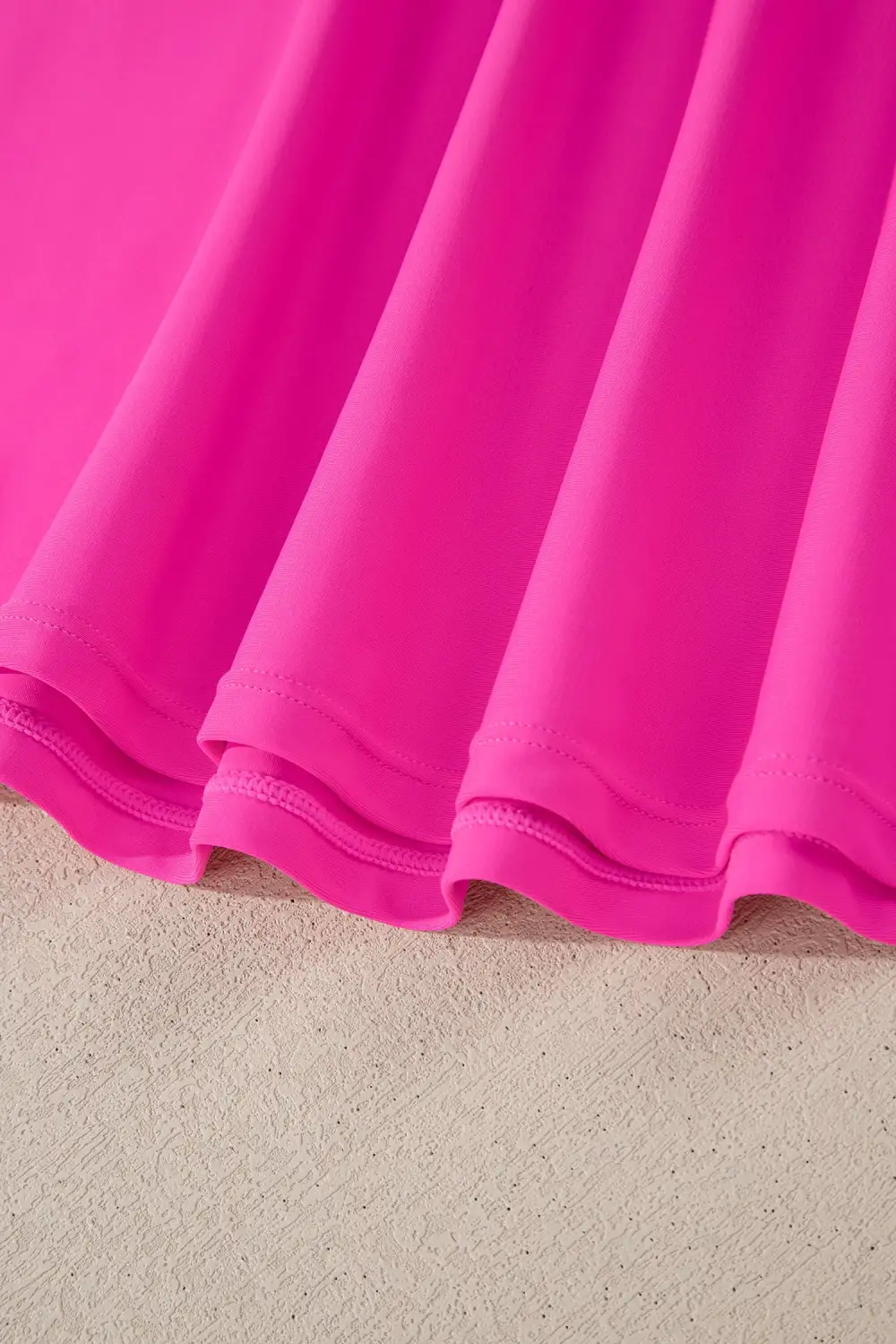 Contrast Trim Neckline Swim Dress