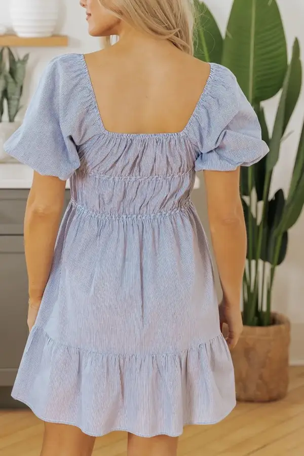 Soft Striped A-Line Dress