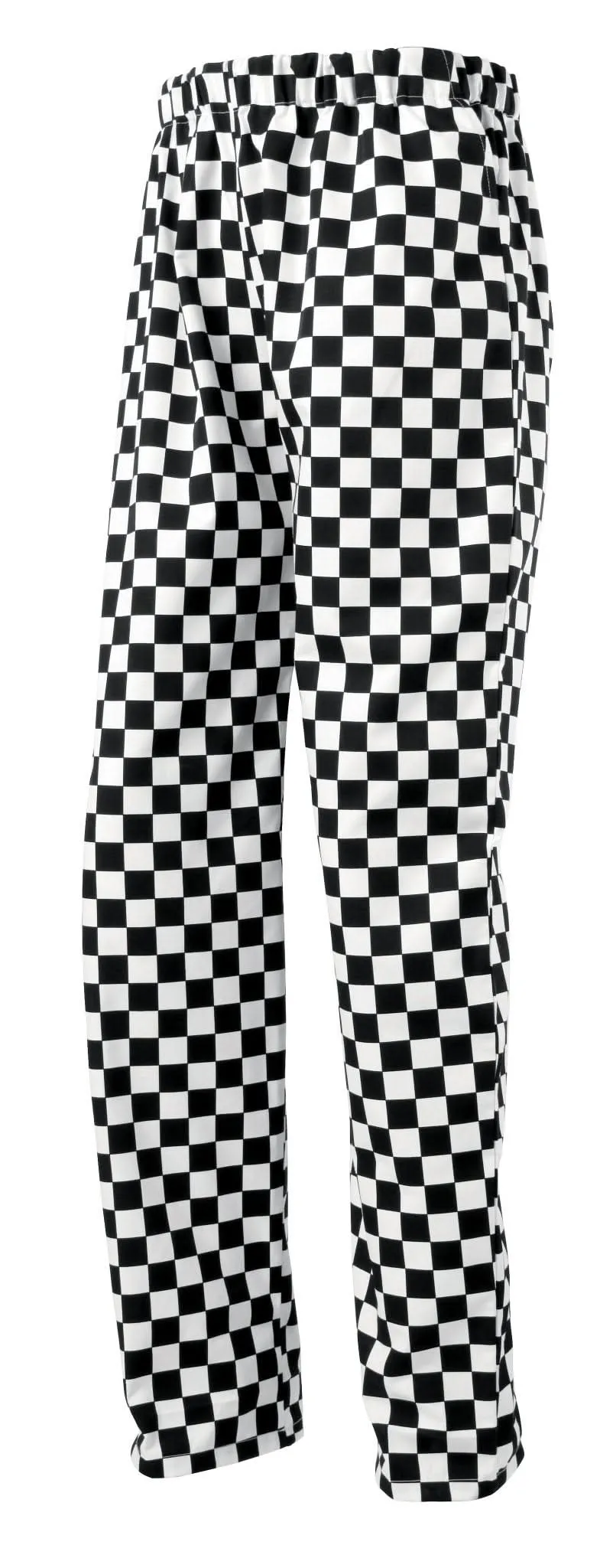 Unisex Pull On Checked Fitted Chef Trousers