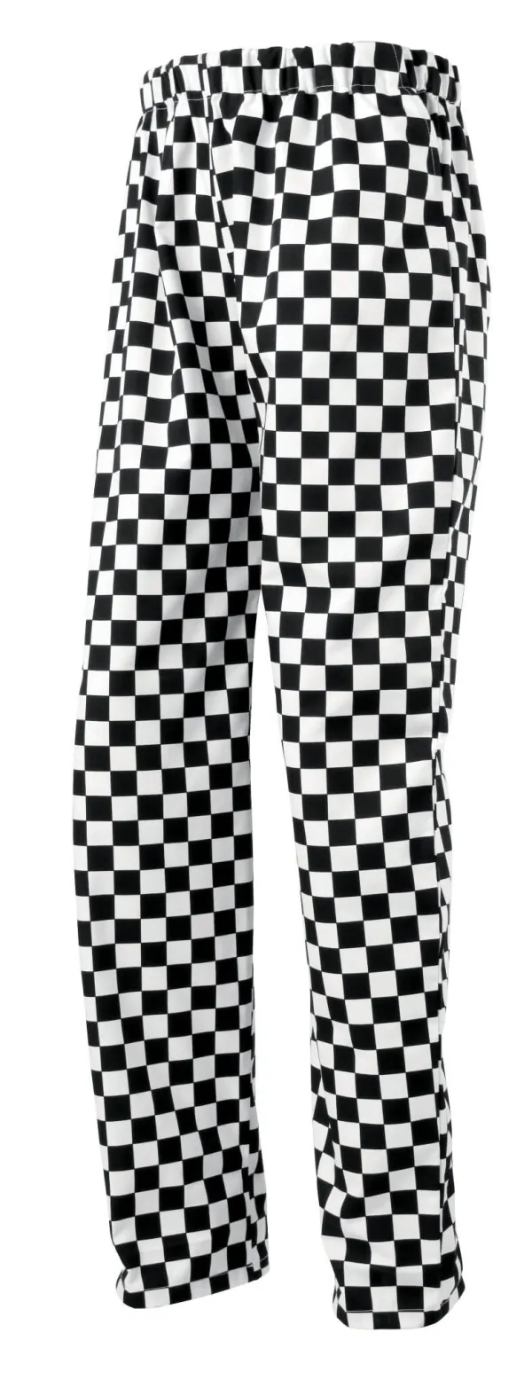 Unisex Pull On Checked Fitted Chef Trousers