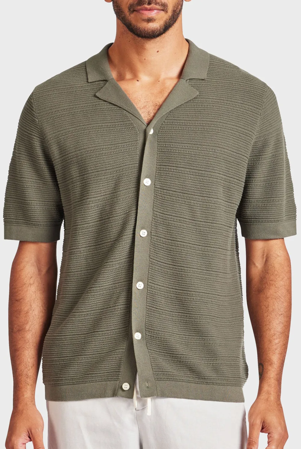 Relaxed Fit Cuban Collar Short Sleeve Shirt