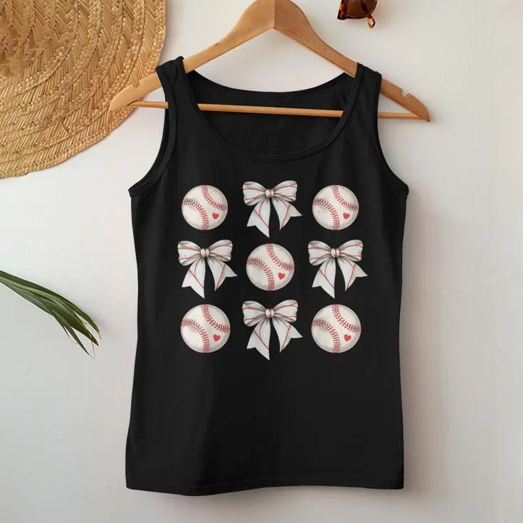 Baseball Coquette Bow Women Tank Top