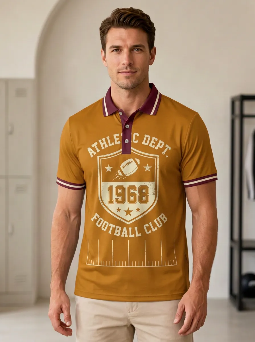 Men's Football Athletic Shield Polo Shirt