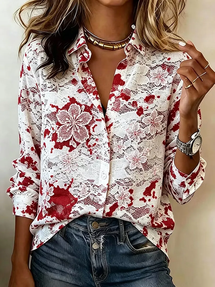 Women's Halloween Blood Stain Floral Top