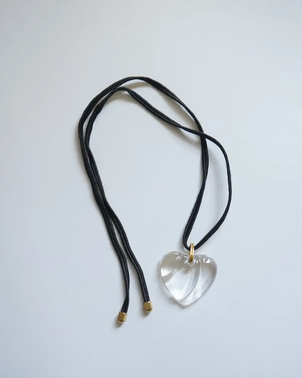 Crystal Glass Clear Heart Necklace