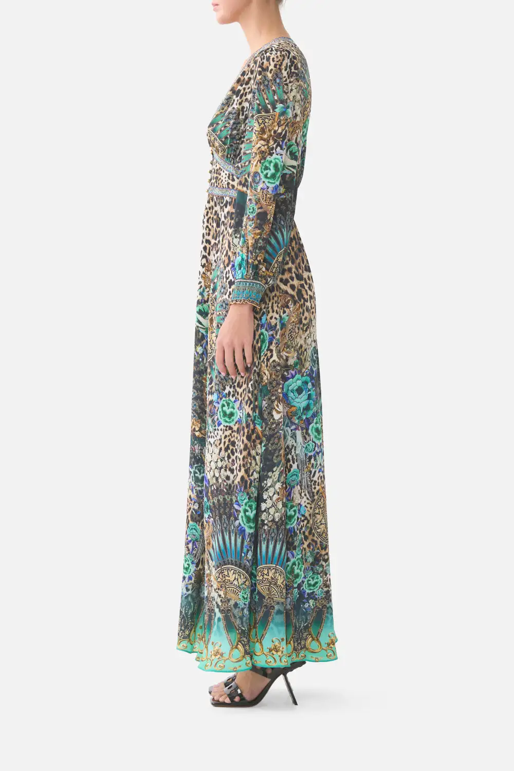 Button Dress with Shaped Waistband