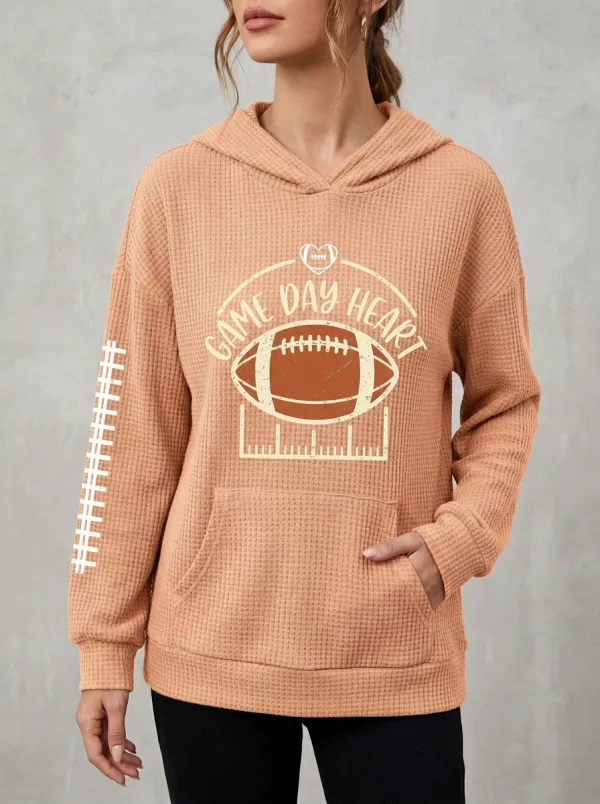 Football Graphic Casual Hoodie
