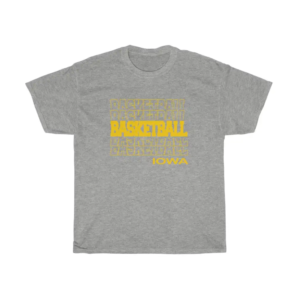 Basketball Iowa in Modern Stacked Lettering