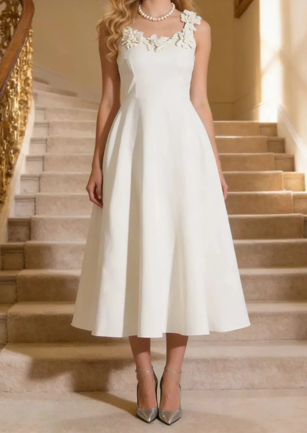 Embellished Sleeveless Midi Dress