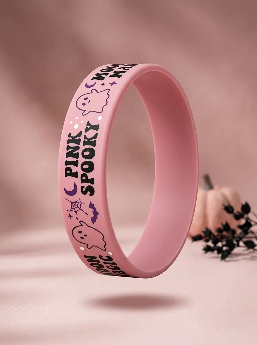 Ghost Moon Spooky Halloween Graphic Wristband