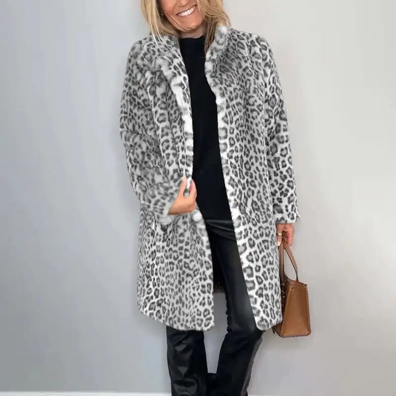 Leopard Plush Layering Jacket