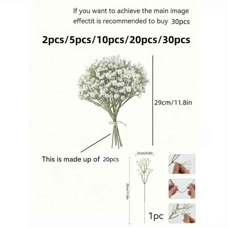 10 Pcs Baby's Breath Artificial Bouquet