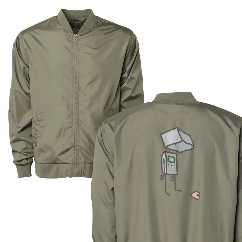 Cute Hand-Drawn Robot & Heart Jacket