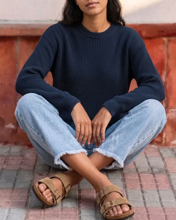 Raw-Hem Mid-Rise Cropped Straight Jeans