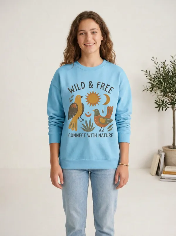 Nature Lover Wild And Free Bird Sun Sweatshirt