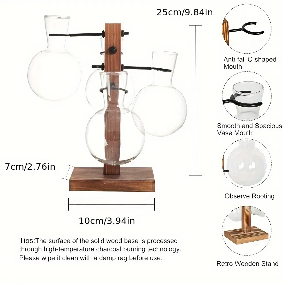 Wooden Stand Hydroponic Planters