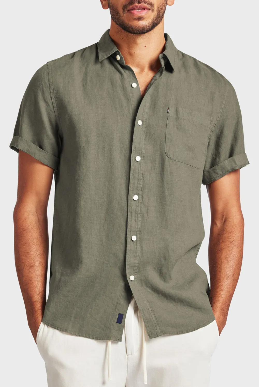 Linen SS Shirt-Dutch blue