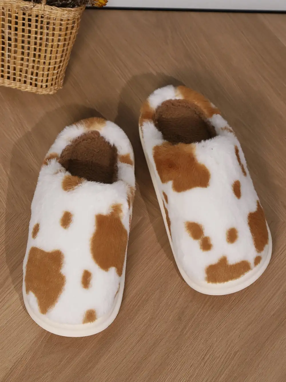 Print Faux Slippers