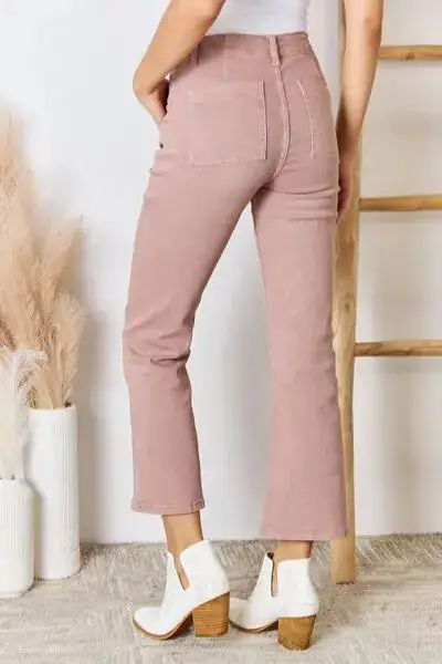 High Rise Ankle Flared Denim Jeans