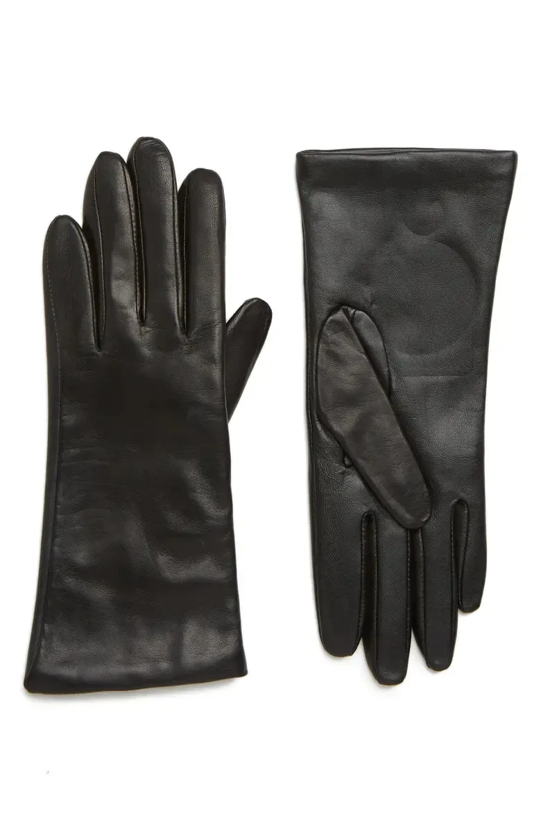 Lined Leather Touchscreen Gloves