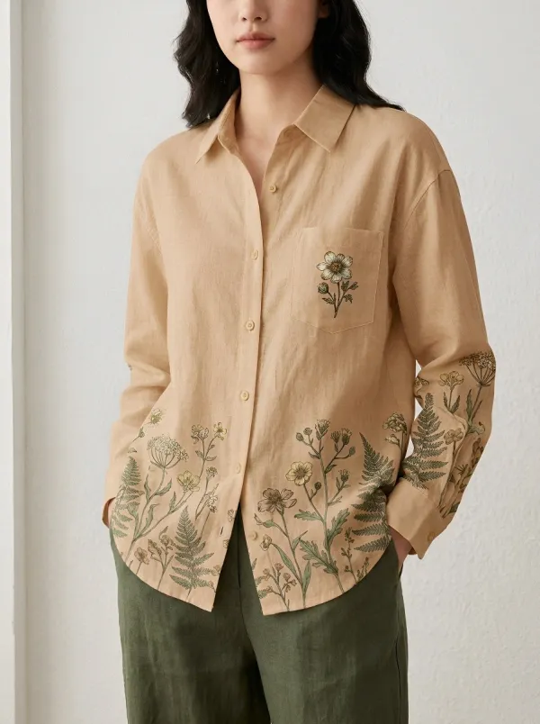 Botanical Nature Lover Wildflower Fern Shirt