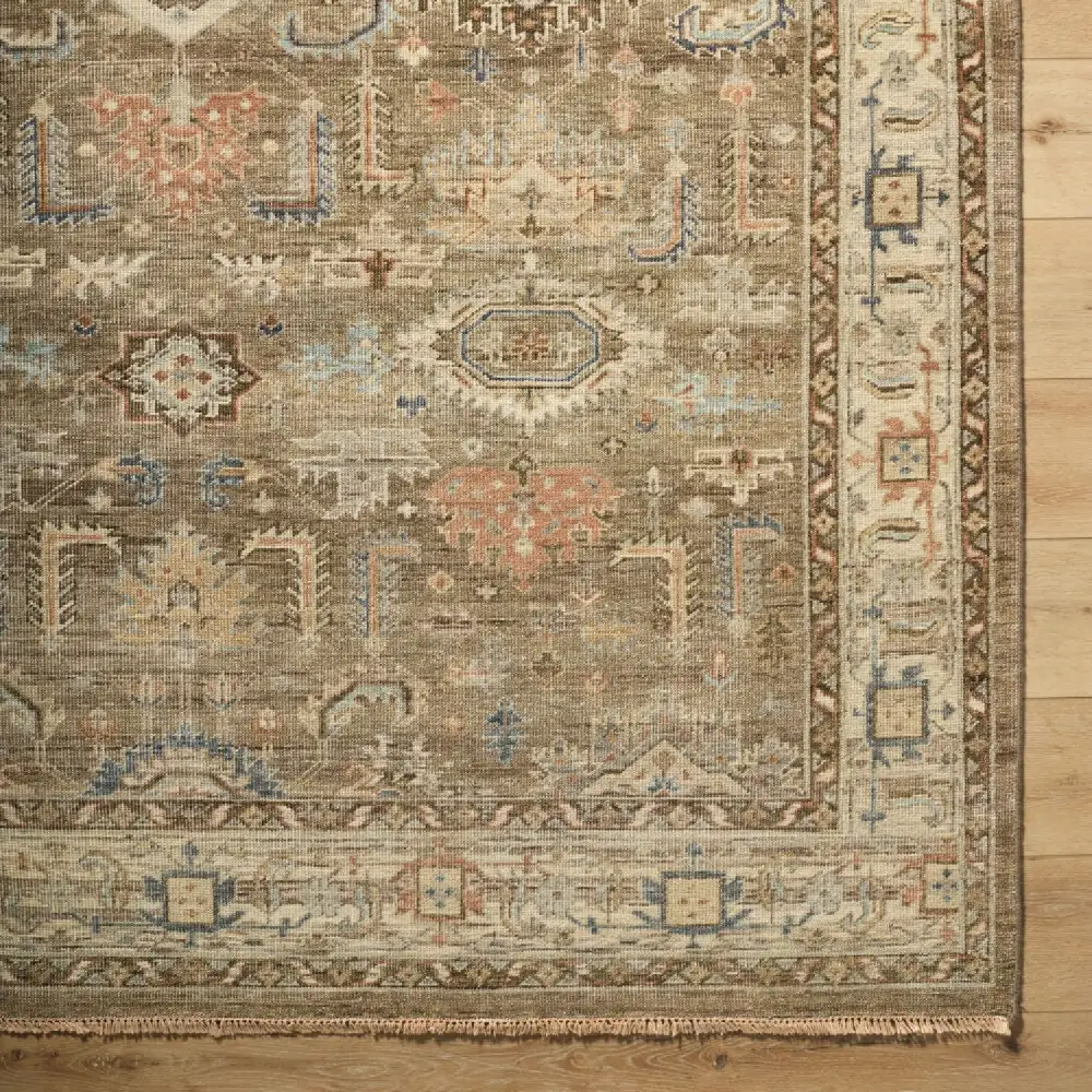 Patterned Wool Fringe Carpet