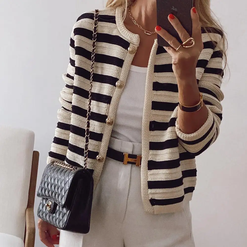 Modern Striped Cardigan