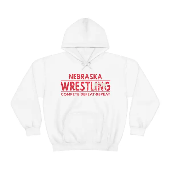Relaxed Motivational Text Wrestling Graphic Pullover Hoodie
