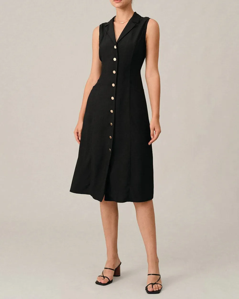 Cotton Fabric Black Dress